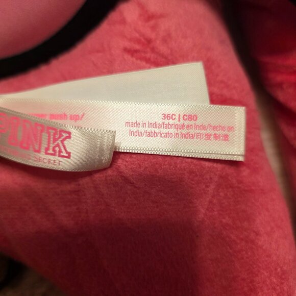 PINK Victoria's Secret Wear Everywhere Super Push Up Bra Black Satin 36C - NWOT - Picture 4 of 5